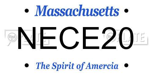 NECE20 Massachusetts License Plate