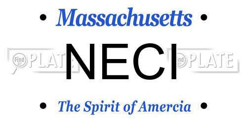 NECI Massachusetts License Plate
