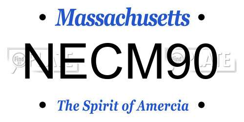 NECM90 Massachusetts License Plate