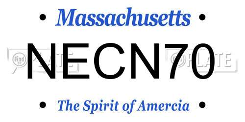 NECN70 Massachusetts License Plate