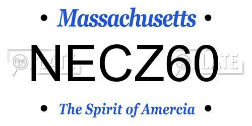 NECZ60 Massachusetts License Plate