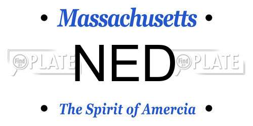 NED Massachusetts License Plate