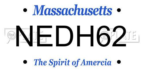NEDH62 Massachusetts License Plate