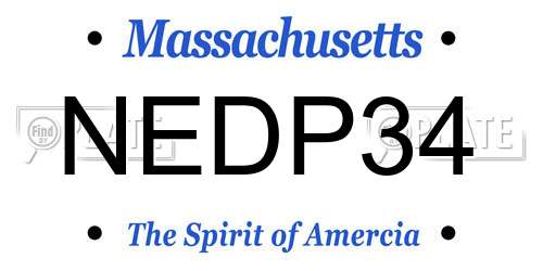 NEDP34 Massachusetts License Plate