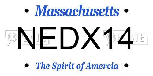 NEDX14 Massachusetts License Plate