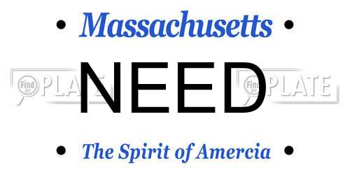 NEED Massachusetts License Plate