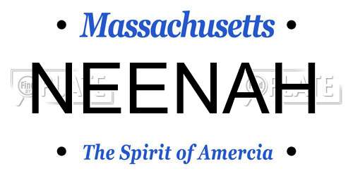 NEENAH Massachusetts License Plate