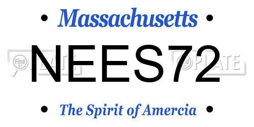 NEES72 Massachusetts License Plate