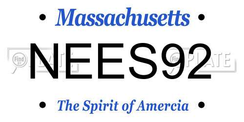 NEES92 Massachusetts License Plate