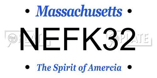 NEFK32 Massachusetts License Plate