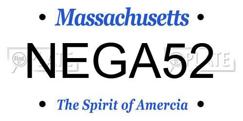 NEGA52 Massachusetts License Plate