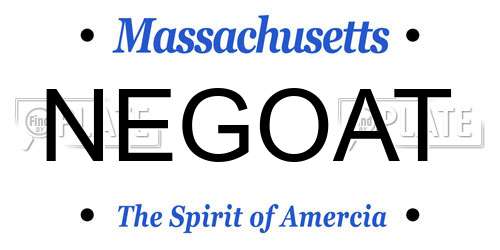 NEGOAT Massachusetts License Plate