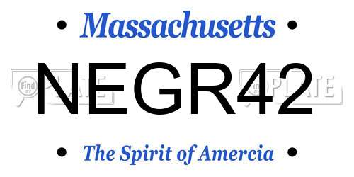 NEGR42 Massachusetts License Plate