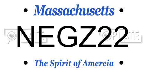 NEGZ22 Massachusetts License Plate