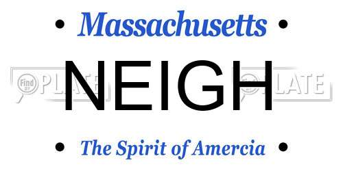 NEIGH Massachusetts License Plate