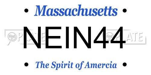 NEIN44 Massachusetts License Plate