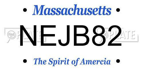 NEJB82 Massachusetts License Plate