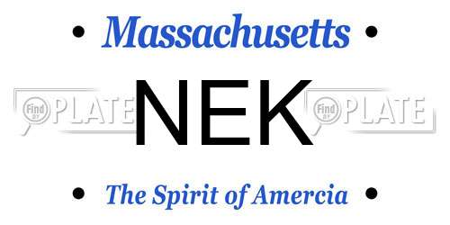 NEK Massachusetts License Plate