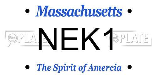NEK1 Massachusetts License Plate