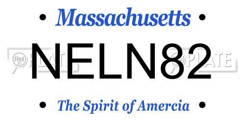 NELN82 Massachusetts License Plate