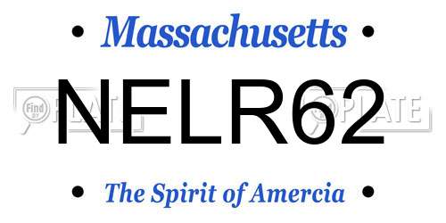 NELR62 Massachusetts License Plate