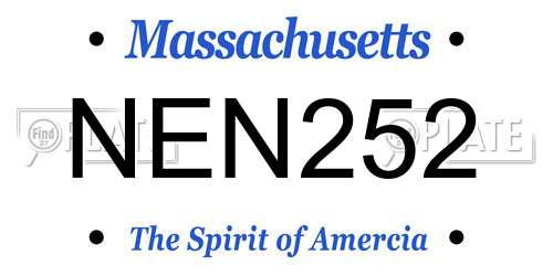 NEN252 Massachusetts License Plate