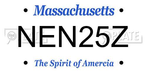 NEN25Z Massachusetts License Plate