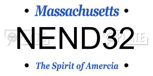 NEND32 Massachusetts License Plate