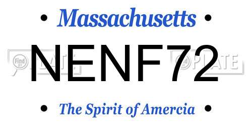 NENF72 Massachusetts License Plate