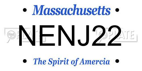 NENJ22 Massachusetts License Plate