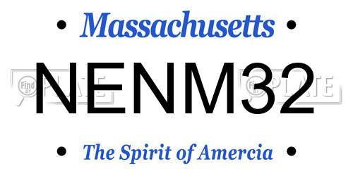 NENM32 Massachusetts License Plate