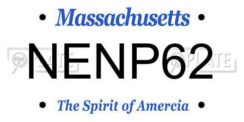 NENP62 Massachusetts License Plate