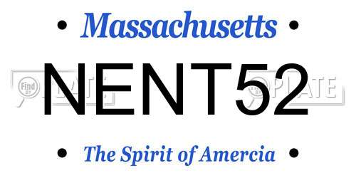 NENT52 Massachusetts License Plate