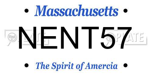 NENT57 Massachusetts License Plate