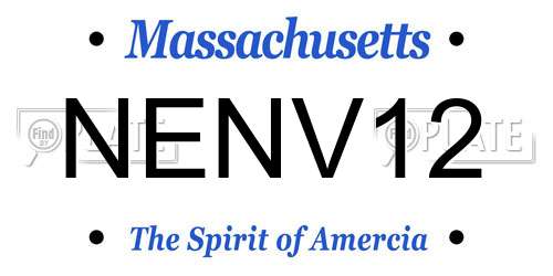 NENV12 Massachusetts License Plate
