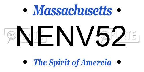 NENV52 Massachusetts License Plate