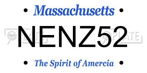 NENZ52 Massachusetts License Plate