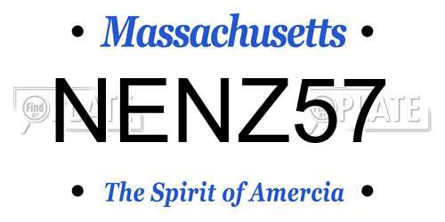 NENZ57 Massachusetts License Plate
