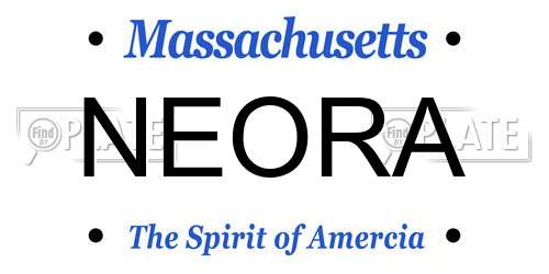 NEORA Massachusetts License Plate