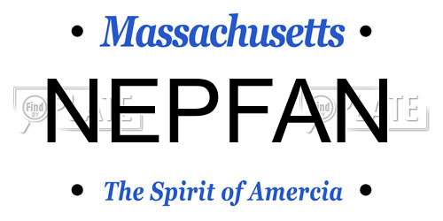 NEPFAN Massachusetts License Plate