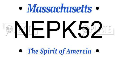 NEPK52 Massachusetts License Plate