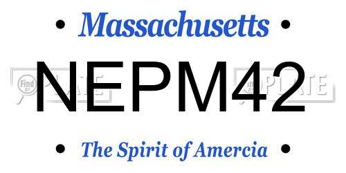 NEPM42 Massachusetts License Plate