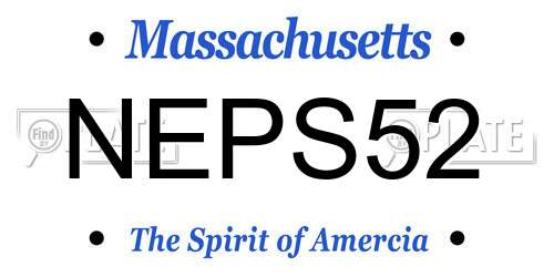 NEPS52 Massachusetts License Plate