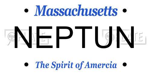 NEPTUN Massachusetts License Plate