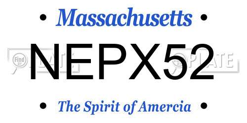 NEPX52 Massachusetts License Plate