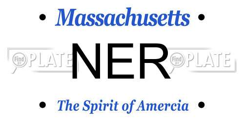 NER Massachusetts License Plate