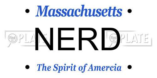 NERD Massachusetts License Plate