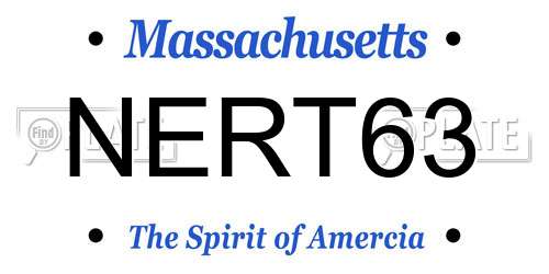 NERT63 Massachusetts License Plate