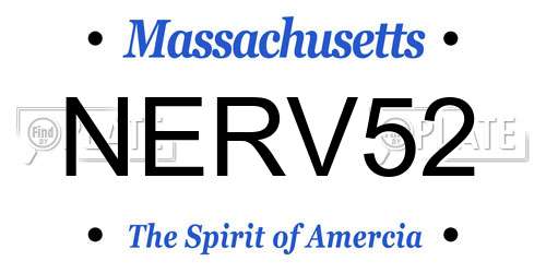 NERV52 Massachusetts License Plate