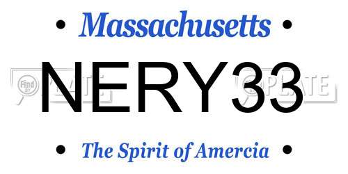 NERY33 Massachusetts License Plate